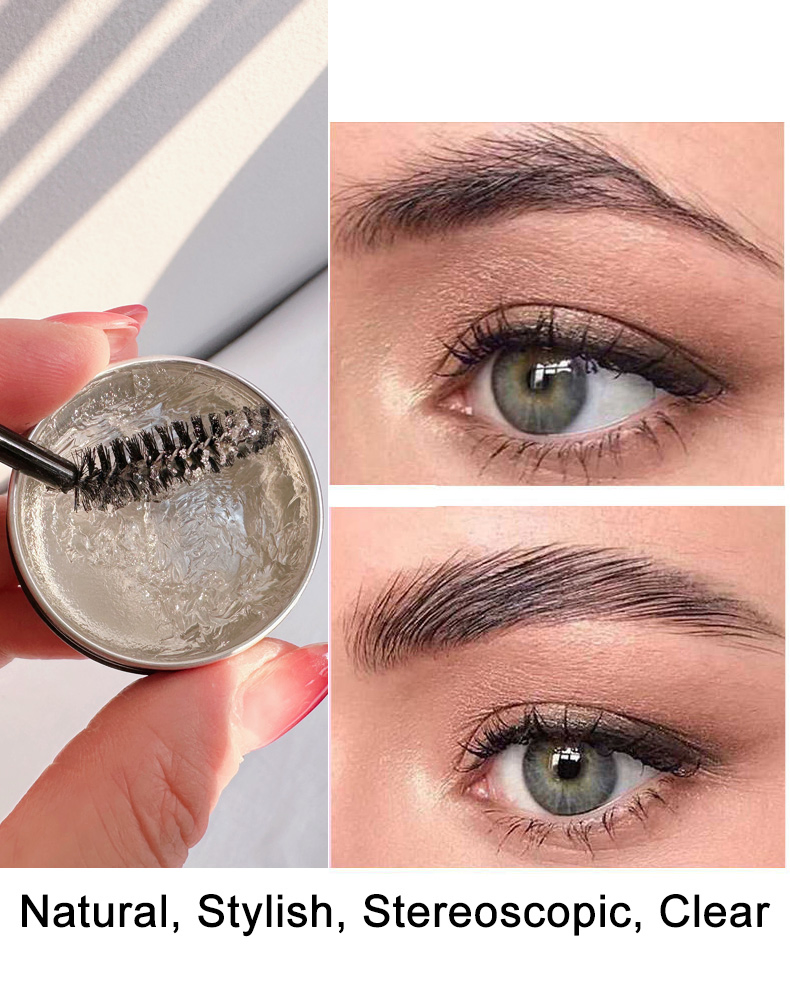 Custom Logo Eye Brow Wax Private Label Makeup Vegan Long Lasting Styling Clear Eyebrow Soap Gel with Brush