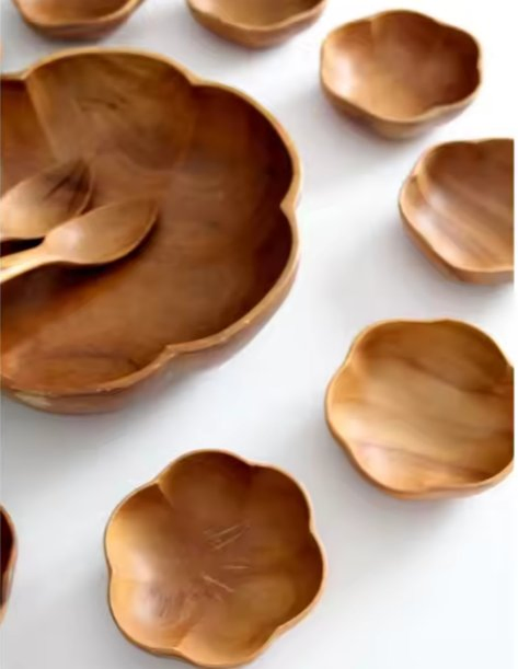 Cheapest High Quality Burlywood Color Wooden Cutlery Handmade Custom Shape Wooden Bowl for Hotel and Restaurant