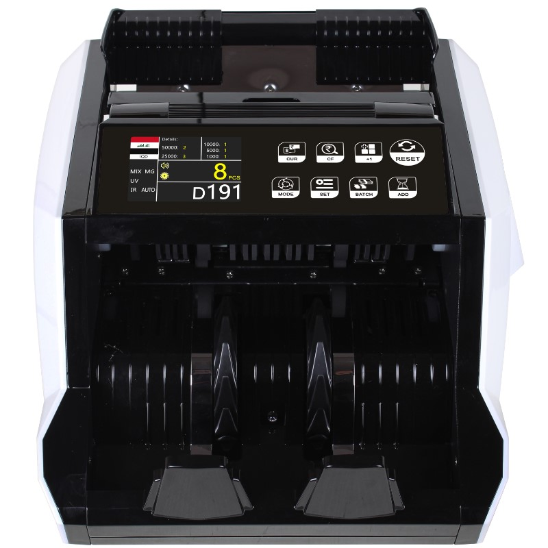 Al-7100 Currency Bill Money Cash Banknote Counting Machine with Touch Keypad UV Mg IR Detection TFT Display