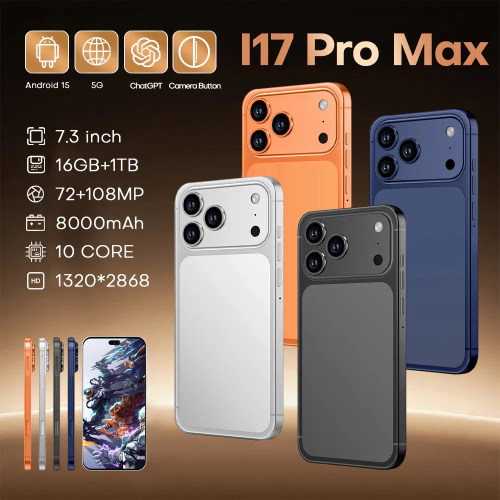 2026 New I17 PRO Max Deca Core LTE HD 120Hz Android 15 5g Smartphone Face ID GPS WiFi French/Spanish/English Global Unlocked