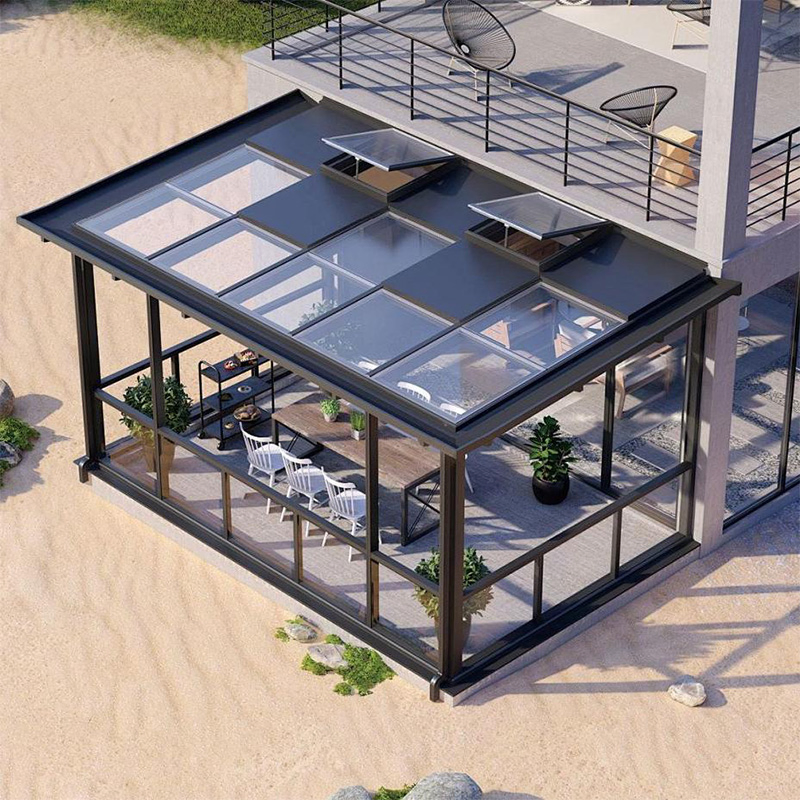 Outdoor Living Aluminum Glass Pergola - Waterproof Burglarproof Design Sunroom
