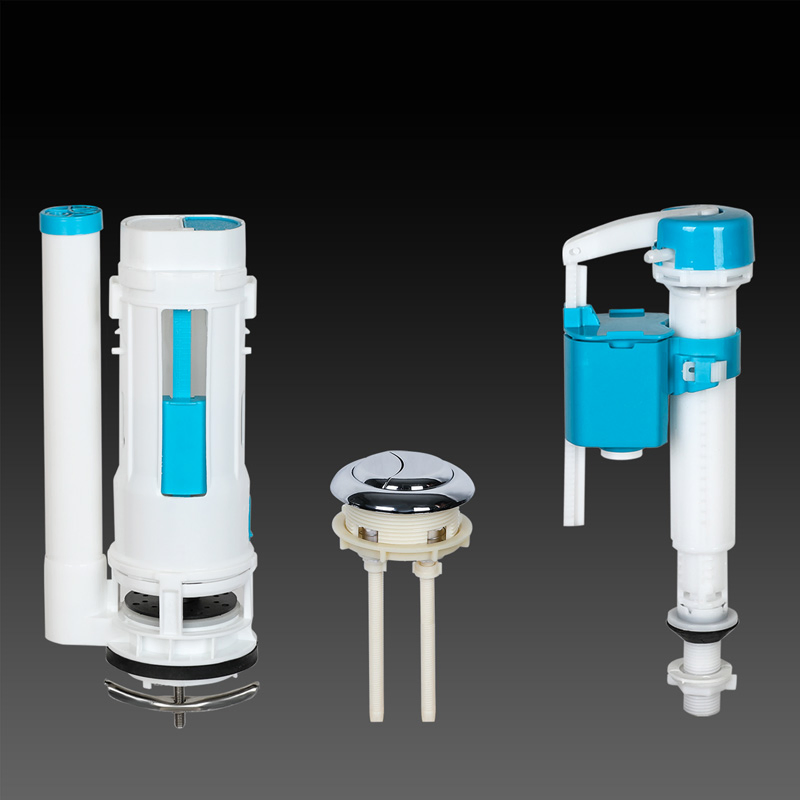 Toilet Water Tank Fittings Kj-220 One Piece PP Dual-Flush Toilet Cistern Valve with Competitive Price