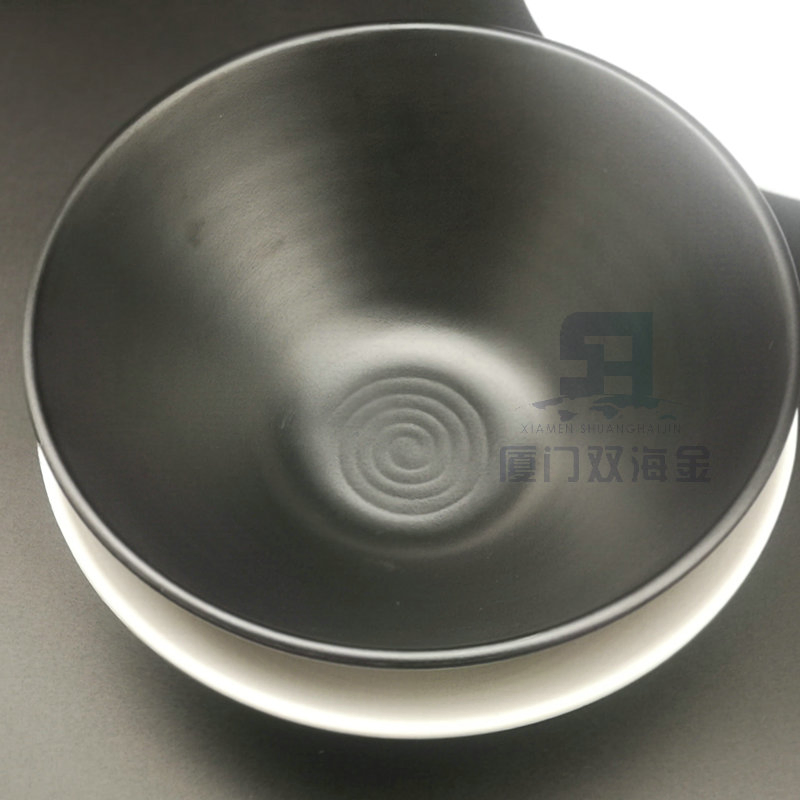 Black Porcelain Bowls Black Round Melamine Soup Bowl Dinnerware
