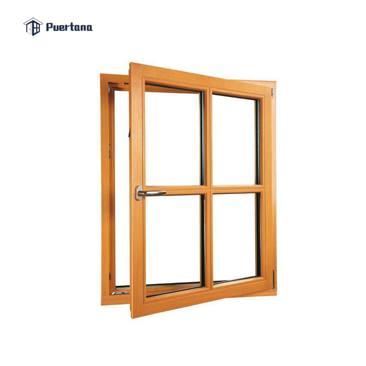 Nfrc Standard Unique Design Waterproof Double Safety Glass Aluminum Wood Wooden Frame Double Glazed Awning Windows