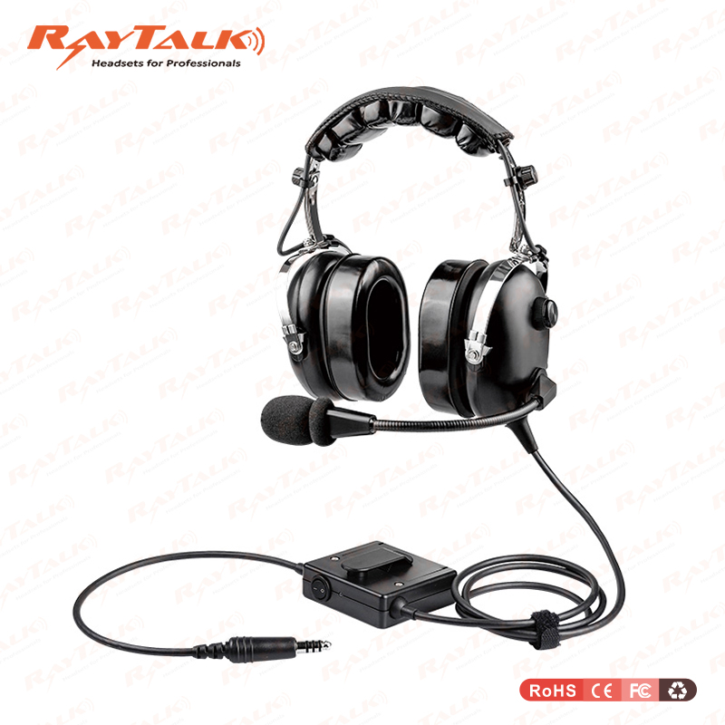 Anti Noise Headphones for Helicopter Two Way Radio Anti Noise Aviation Headset with Mic for Pilot User