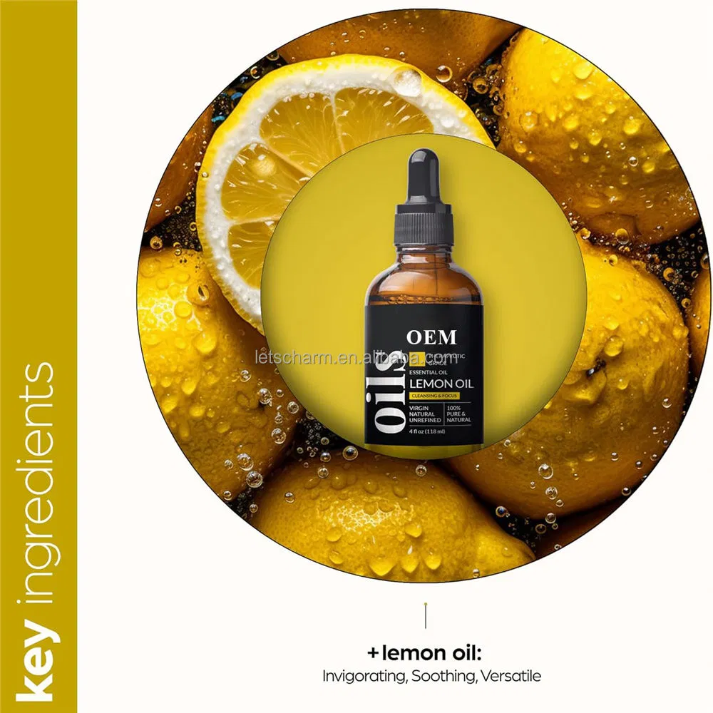 Ls132 OEM/ODM Private Label 100% Pure Lemon Oil - Brightening Moisturizing Anti-Aging Skincare