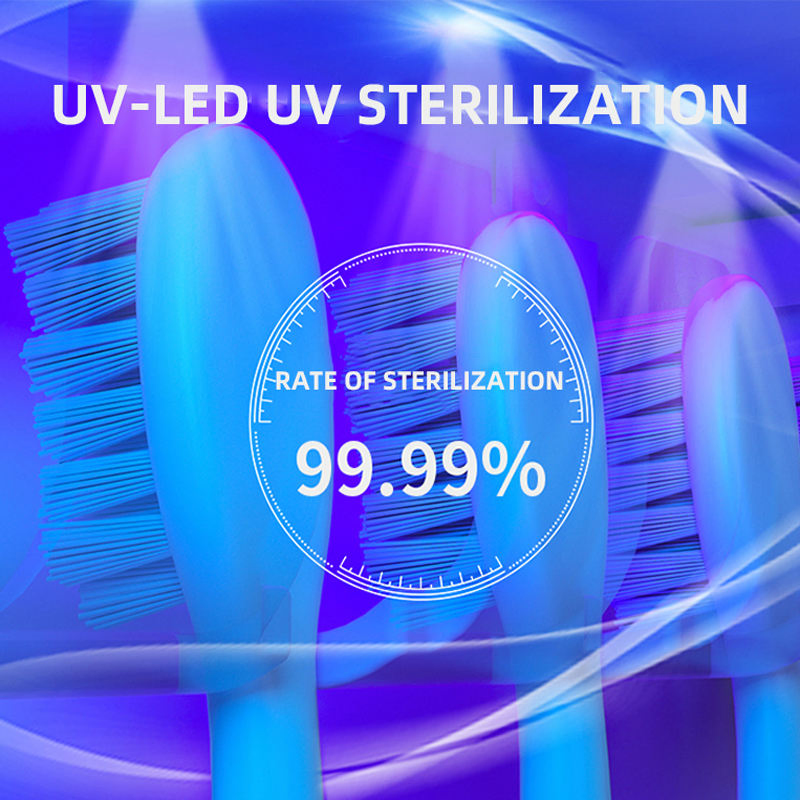 Rechargeable Bathrooms Toothbrush Holder with UV Sterilizer and Toothpaste Dispenser Magnetic Cups