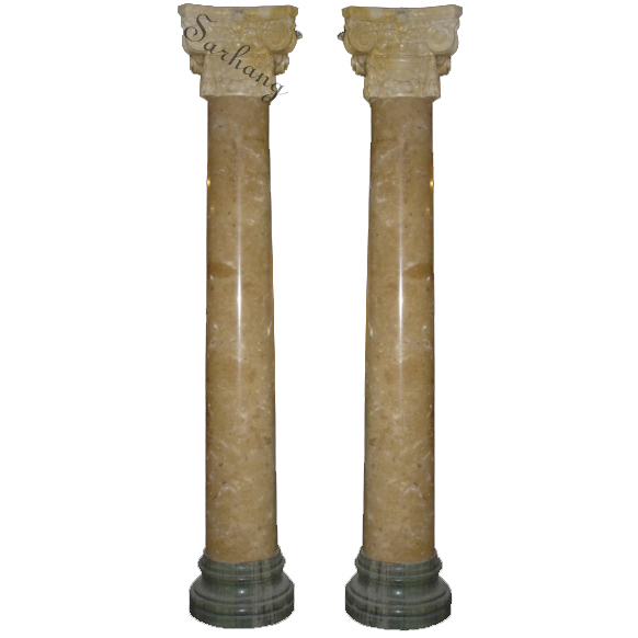 Villa Garden Use European Style Hand-Carved Natural Stone Column Marble Roman Pillar