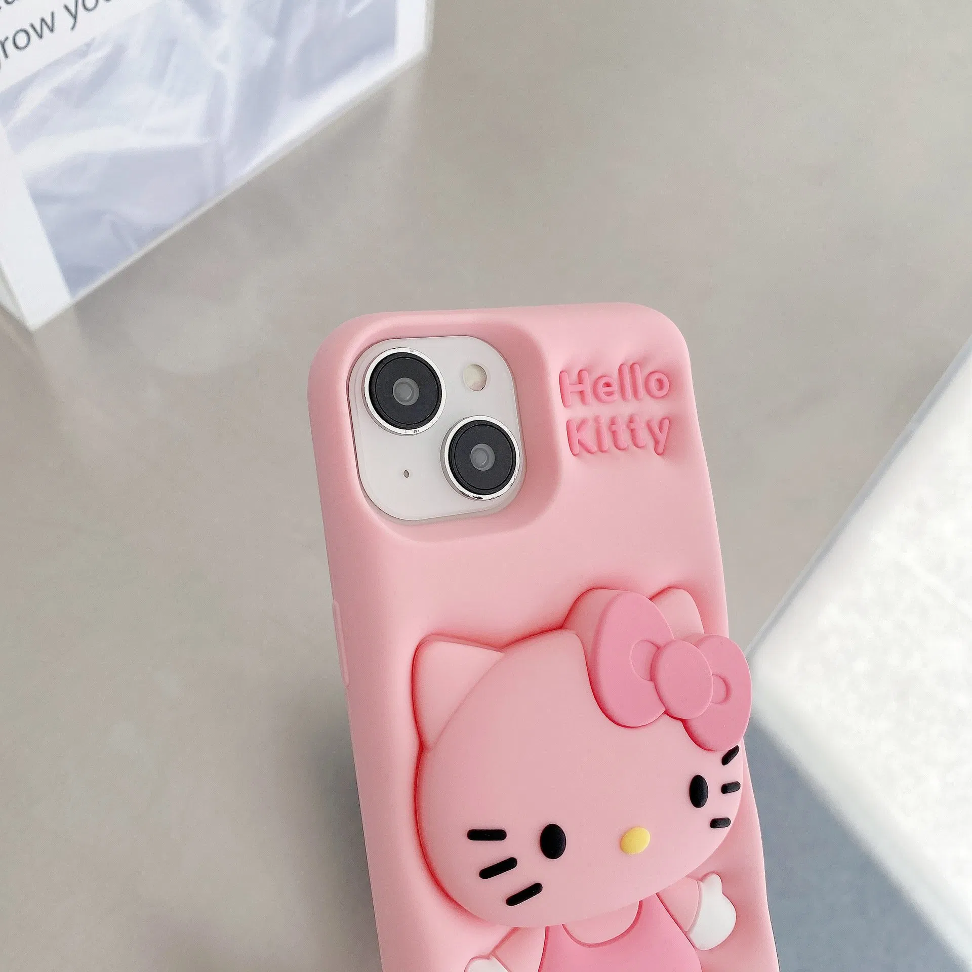 Силиконовый держатель 3D Кот для iPhone 16 13 11 Pro Max
