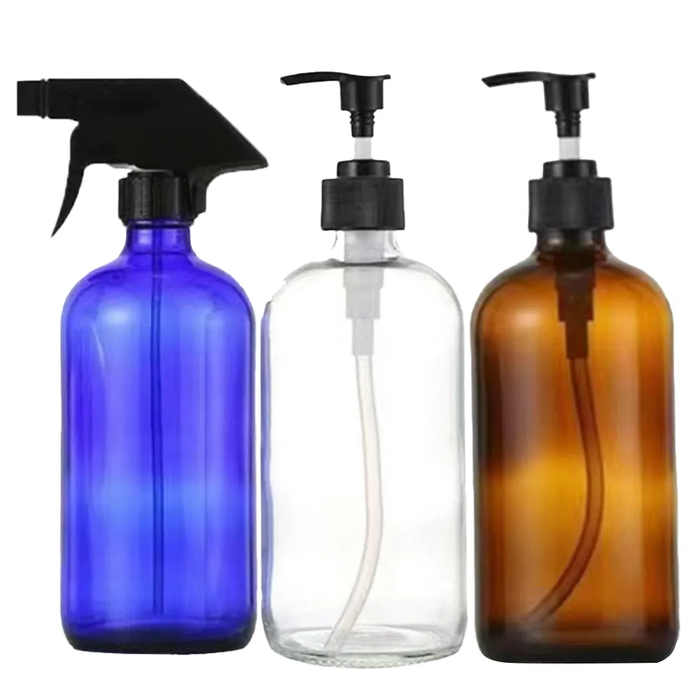 Premium 16oz Multicolor Boston Round Glass Bottles for Chemicals