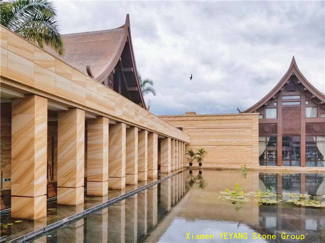 Yellow/Gold/Beige Slabs/Tiles Sandstone for Building Stone Project Flooring/Wall/Paving Stone Wholesale