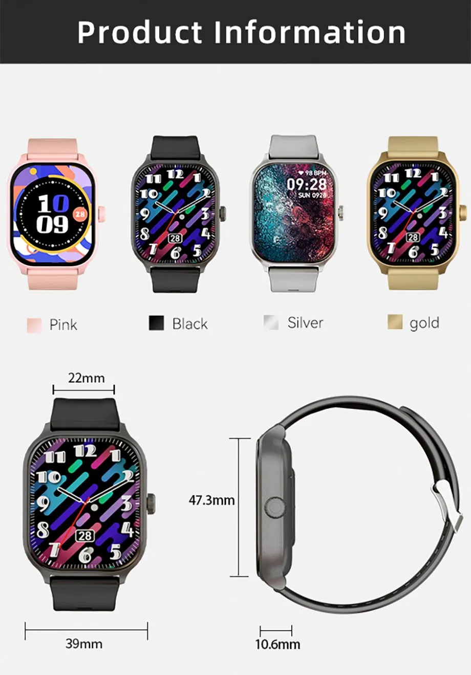 X8 Smartwatch Full Touch Screen Wireless Charging Bt Music Call Reloj Inteligente Smart Watch