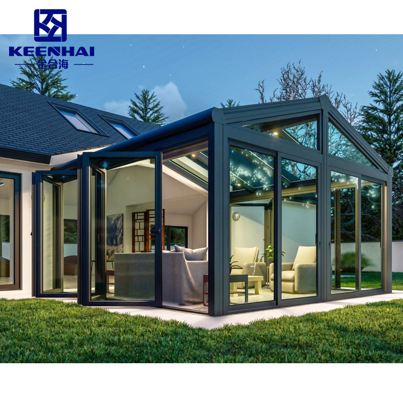 Aluminum Frame Sunroom for Swimming Pool Houses Green Tempered Glass Aluminium Profile Sun House