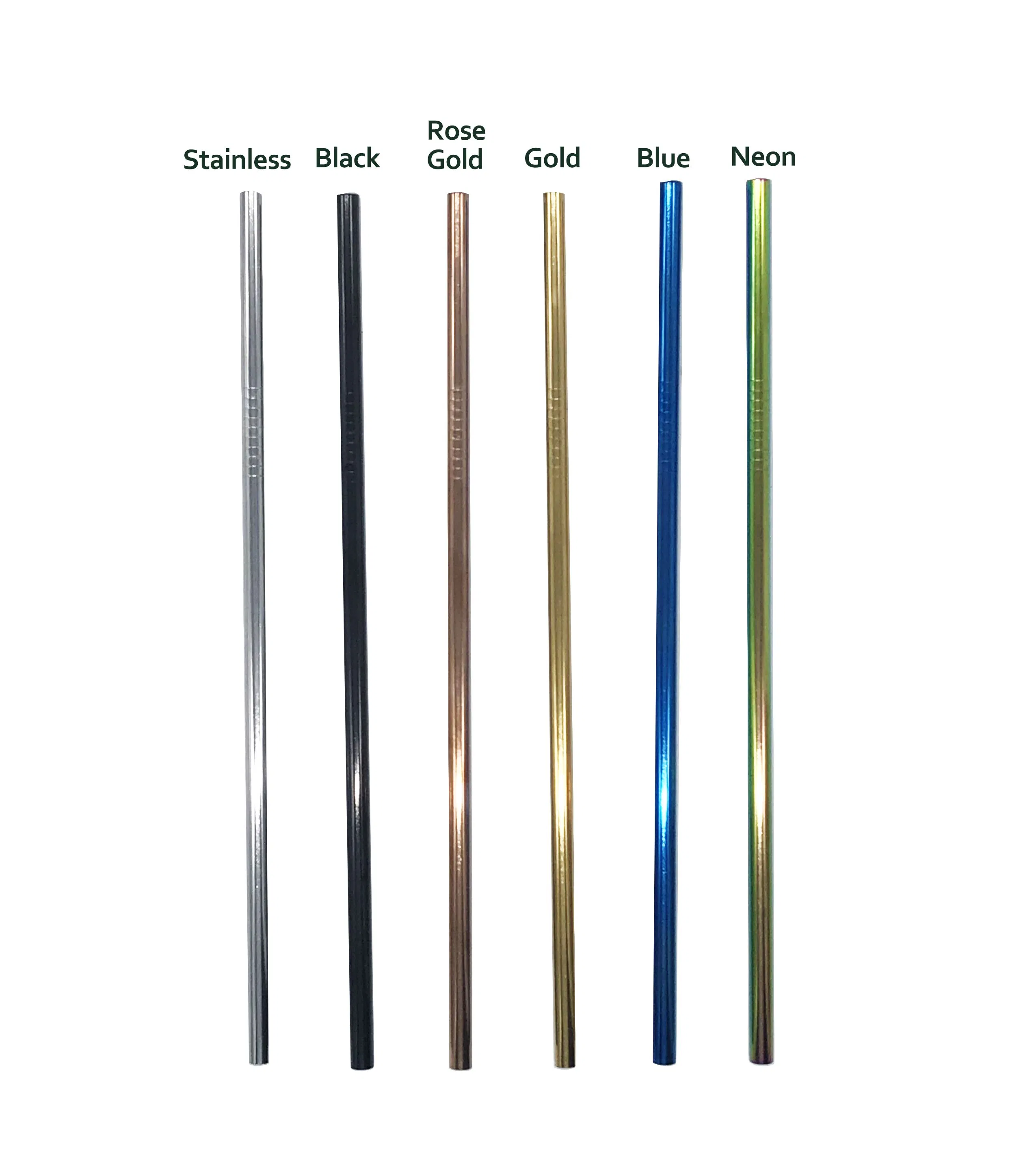 Colorful Reusable Metal Straw Straight Stainless Steel Drinking Straw