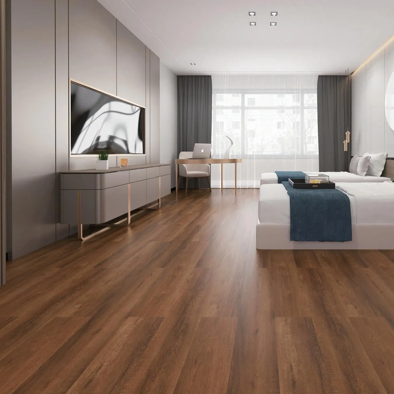 Wood Look Vinyl Flooring 4mm Interlock Click Lvt Spc Flooring Vinyl Plastic Wood Grain 6mm 5mm Spc Click Flooring