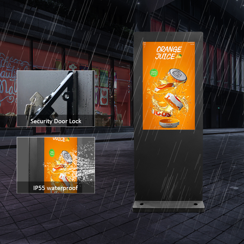 50 55 65 75 86 Inch High Brightness Capacitive Touch Kiosk Signage IP65 Waterproof Digital Advertising Outdoor LCD Display