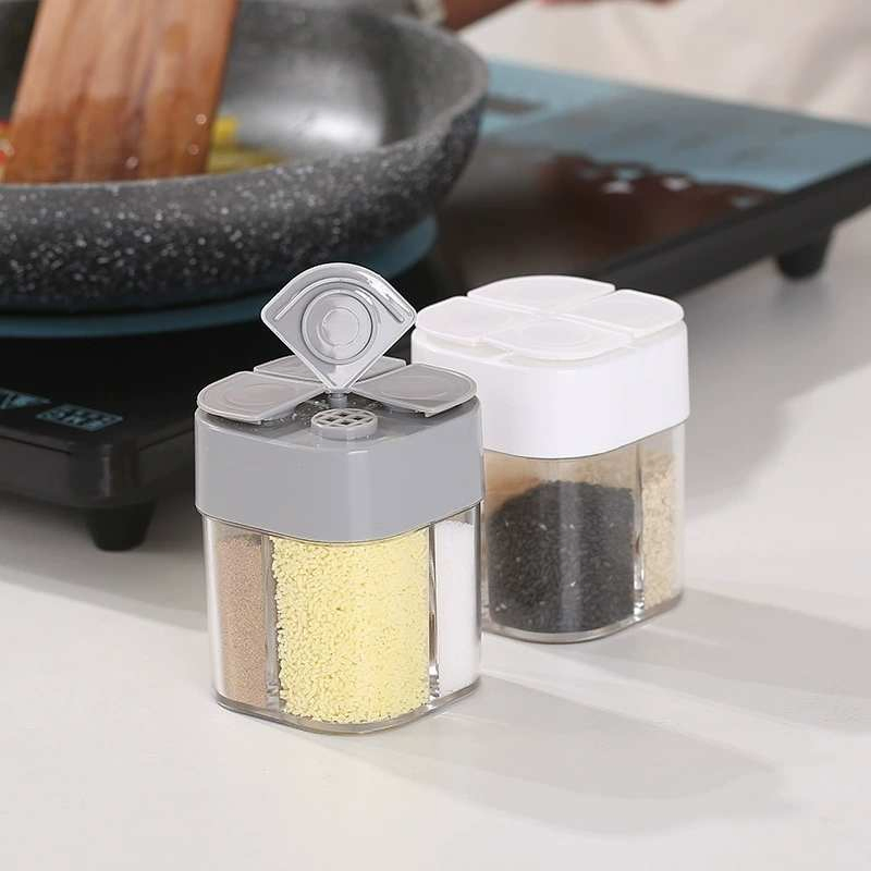 Four-in-One Sealed Moisture-Proof Seasoning Bottle Plastic Flip Seasoning Can