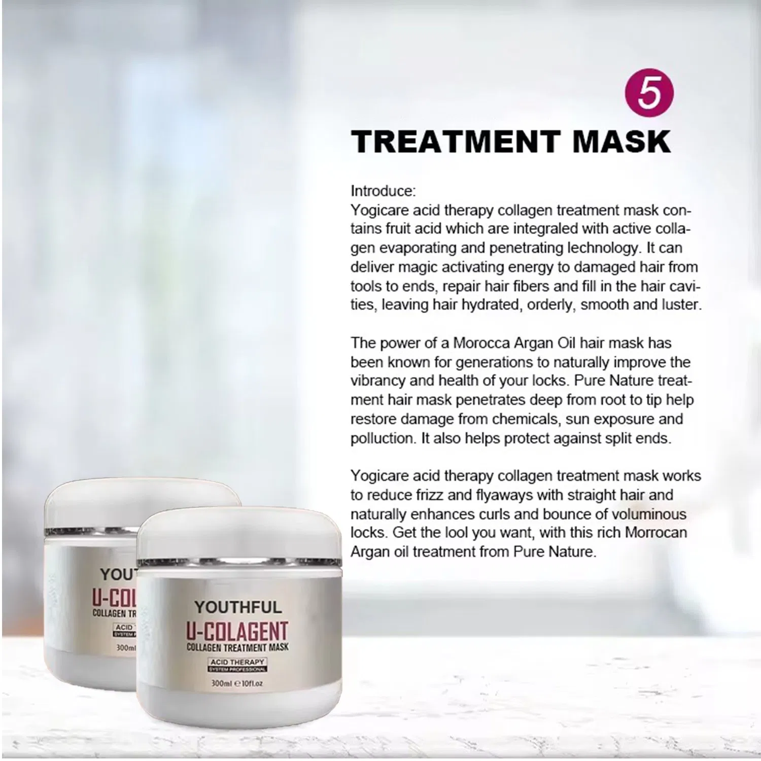 300ml Fruit Acid Therapy Moisturizing Repair Smooth Keratin Hair Mask