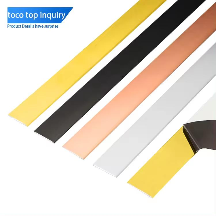 Popular Stainless Steel Floor Tile Transition Edge Trim Metal Flat Profile Strip