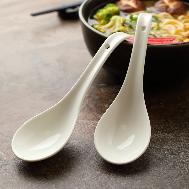 Special Ceramic Restaurant Large Household Long Handle Soup Bowl Noodle Spoon