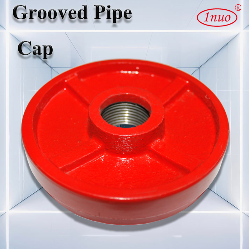 FM UL Ductile Iron Grooved Cap with Concentric Hole