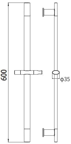 Bathroom Sanitary Ware Shower Column Bar Shower Sliding Rail Stainless Steel Tube with Wall Bracket, Shower Holder
