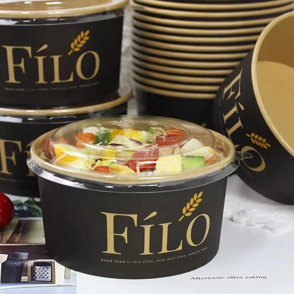 Бумажные миски крафт одноразовые с логотипом