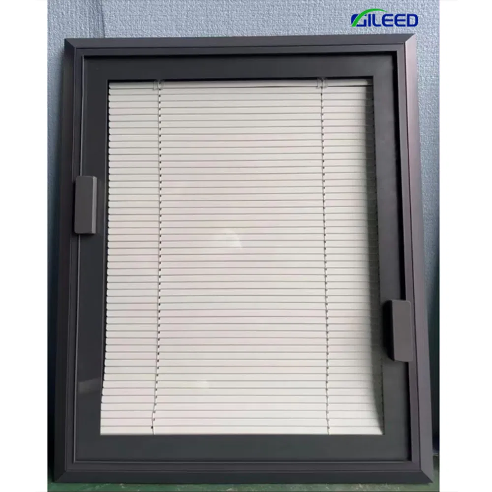 59.5+19+5 mm Magnet Shutter Curtain Between Double Glass Aluminium Alloy Frame