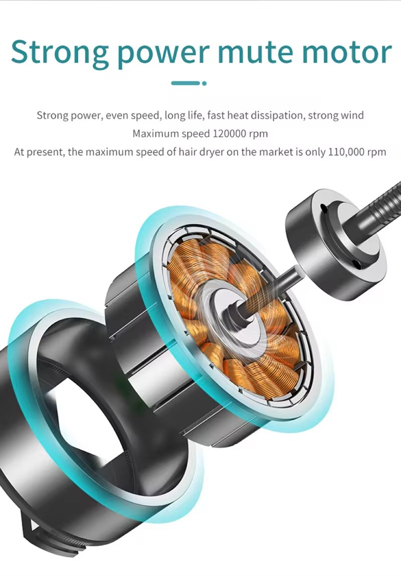 Portable Hair Dryer with Wireless Functionality and Power