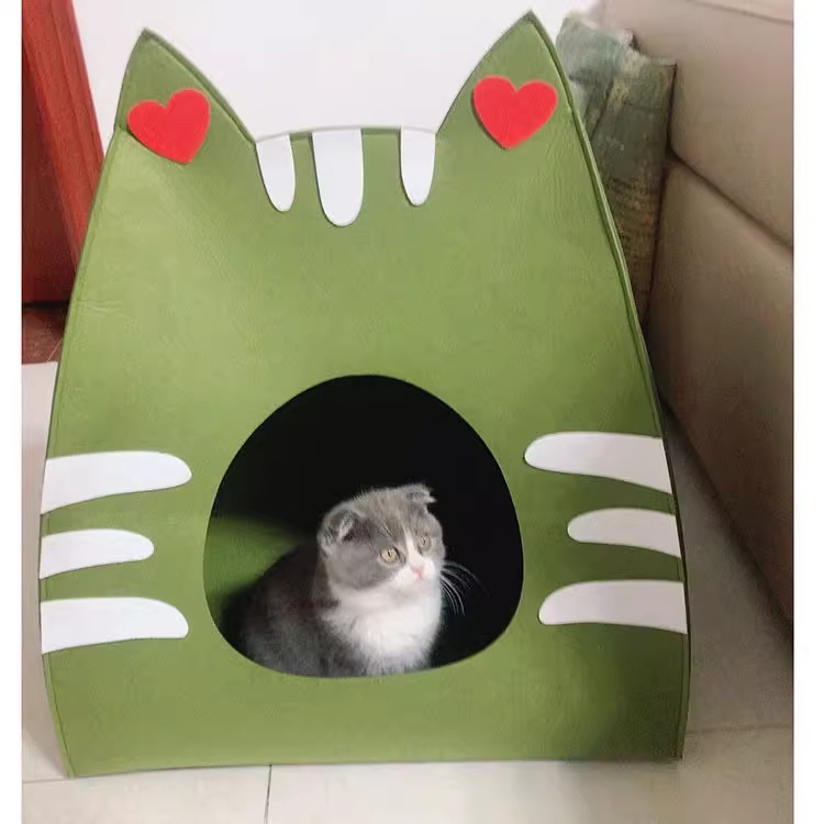 Large Washable Felt Cat Bed for All Seasons