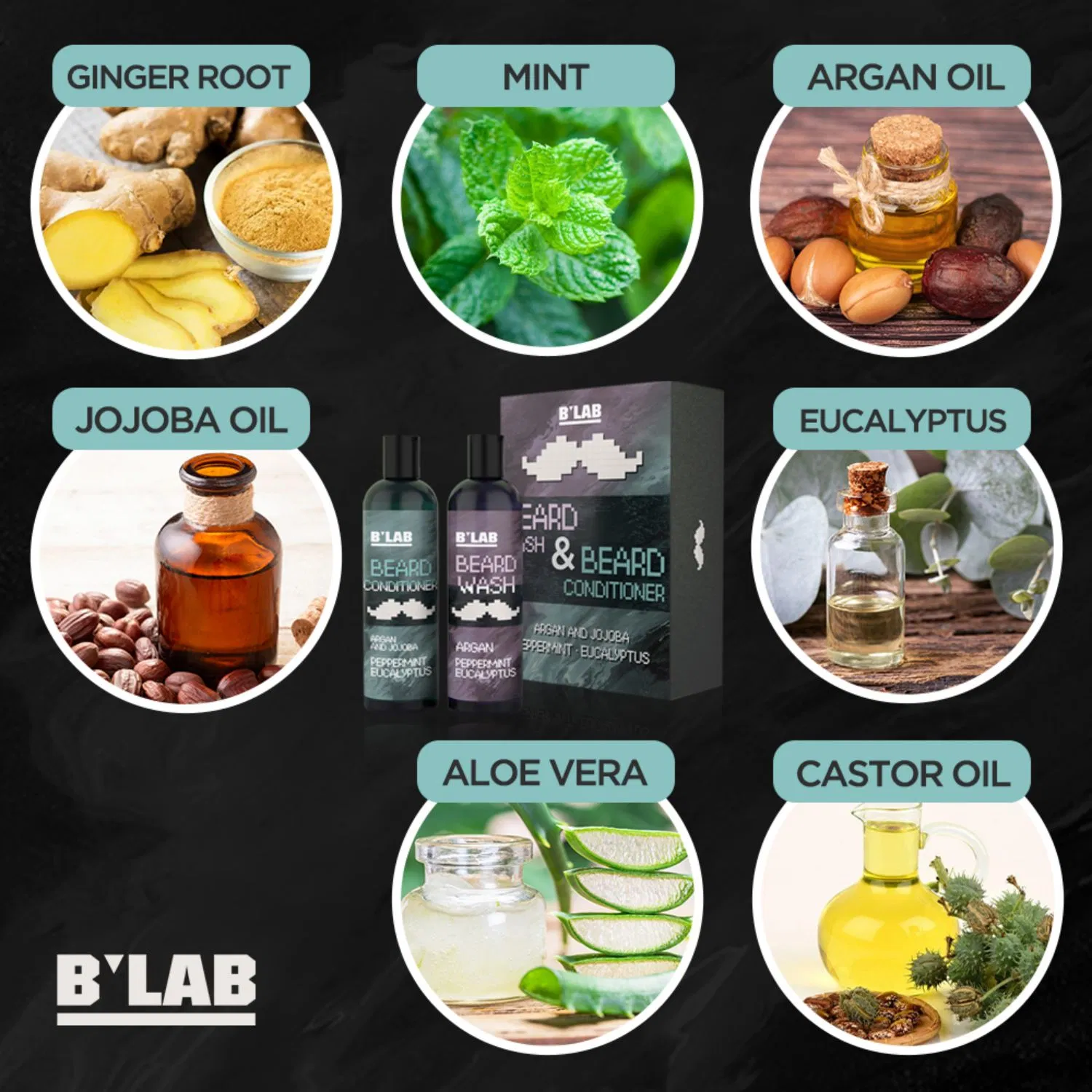 Beard Kit Men Grooming Complete Shampoo Wash Beard Care Growth Oil Balm