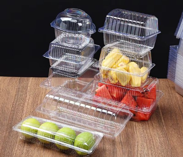 Food Grade Plastic Transparent Box with Lid Supermarket Fruits Vegetables Packaging