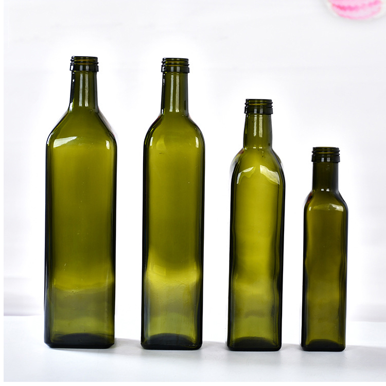 Premium Empty Glass Bottles with Lids for Olive Oil and Vinegar