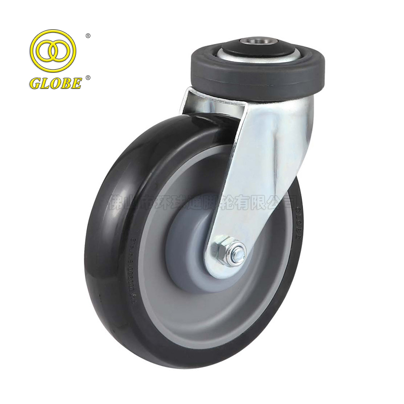 4 Inch Polyurethane Swival Castor for Supermarket Carts with Splinting Type Installation