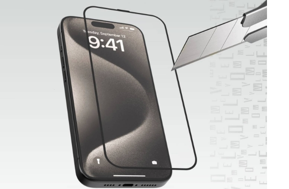 Защитное стекло 2.5D для iPhone 14-17 Pro, 9H, черная рамка