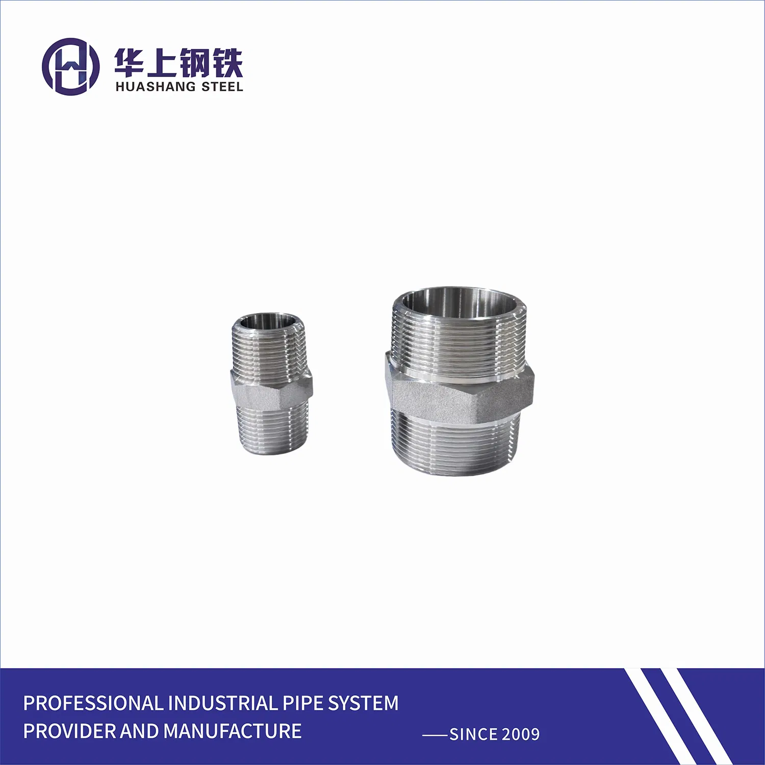 Stainless Steel 201 304 Thread Hex Nipple Reducer Pipe Fitting Male Thread Reducing Hexagon Pipe Nipple