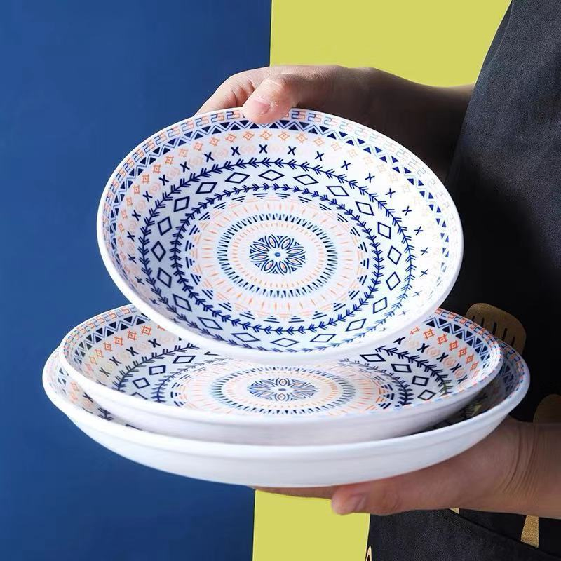 Fruit Rice Soup Plate Pad Printing 6"-12" Porcelainware Ceramics Tableware