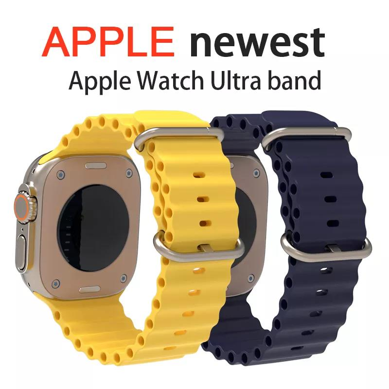 Factory Price Silicone Watch Band for iWatch S8 7 6 for Apple Watch Ultra Band Sport Loop Watch Accessories
