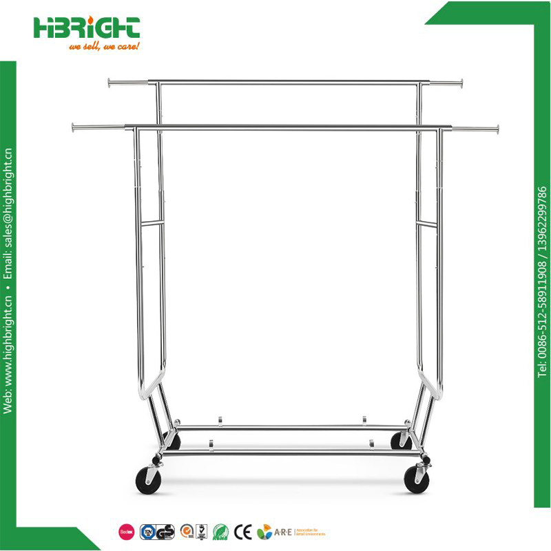 Collapsible Rolling Clothing Racks Foldable Clothes Rack