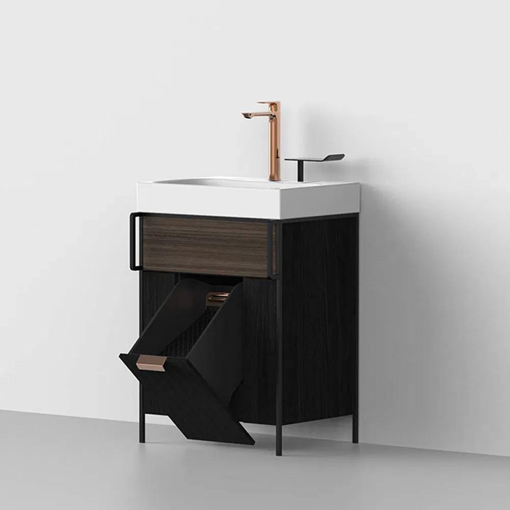 Popular in Muslim Country Elegant Black with Golden Plating Wash Hand Art Sink Basin