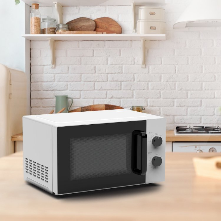 Black and White Dual Color 20L Desktop Dual Knob Control Microwave Oven