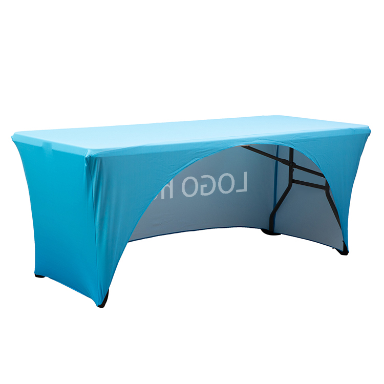 6FT 8FT Table Cover 3 Sided Open Back Customizable Table Banner for Exhibition