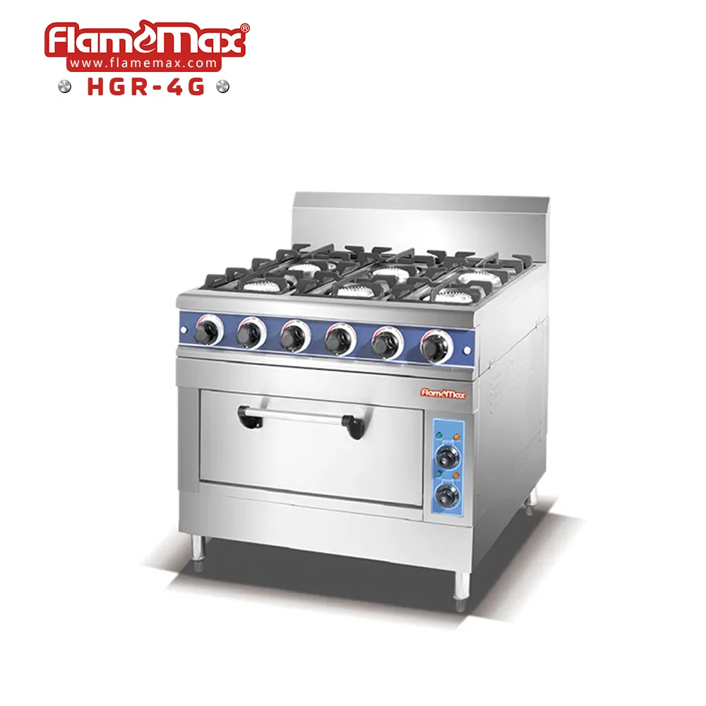 Economical Stainless Steel Kitchen Cooking Range 4 Burners Gas Stove Cooker with Gas Oven