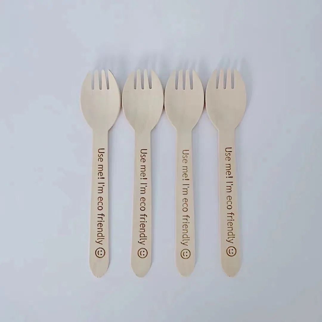 Biodegradable Disposable Wooden Cutlery Set Knife Fork Spoon Teaspoon Flatware Kitchenware Dinnerware Dinner Set