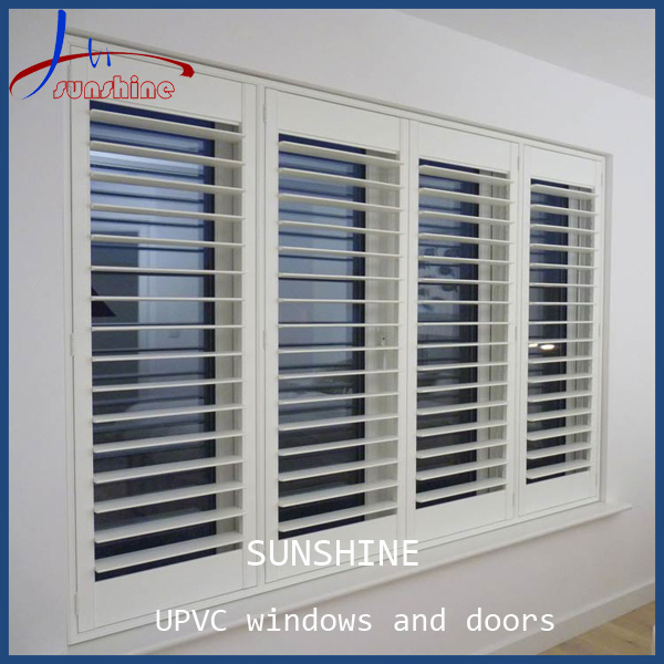 Home Window Jalouise Louvered Shutters Wood Plantation Shutter