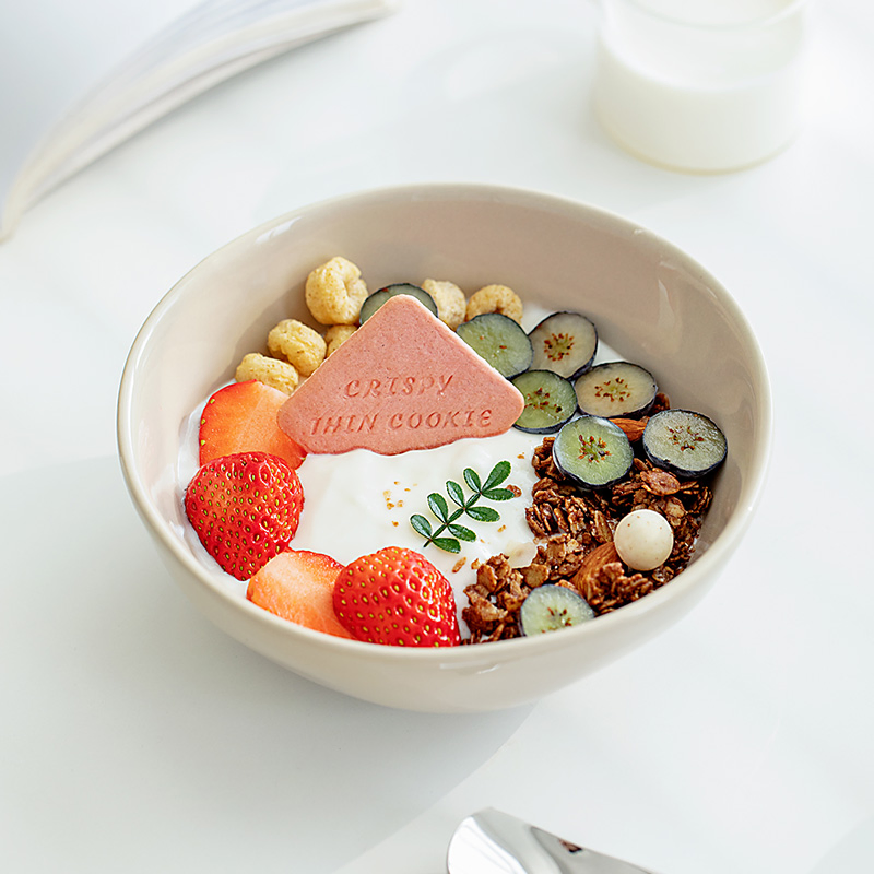 Home Restaurant Tableware Ceramic Breakfast Dessert Yogurt Ice Cream Oatmeal Bowl