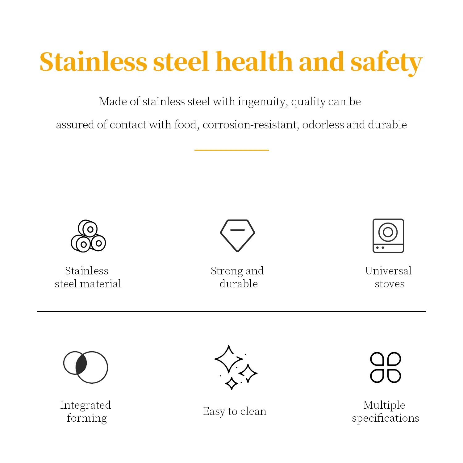 Thickened Stainless Steel Round Bottom Double Rivet Two Ear Dry Pan