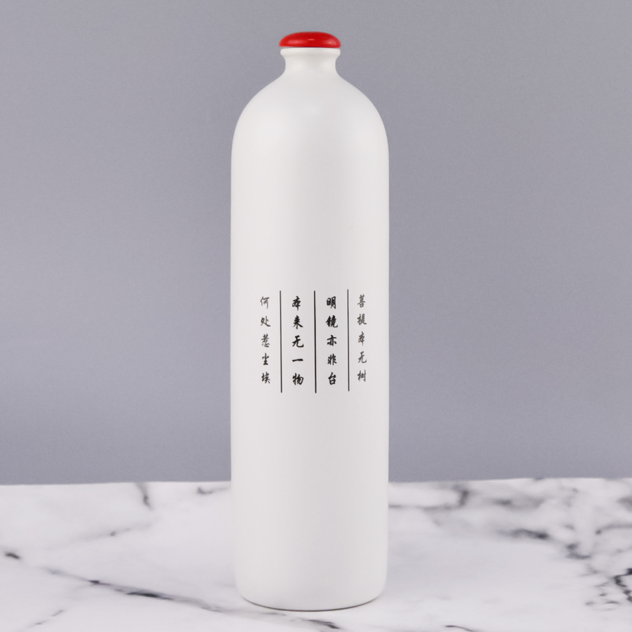 Custom 750 Ml Luxury Ceramic White Olive Oil Bottle