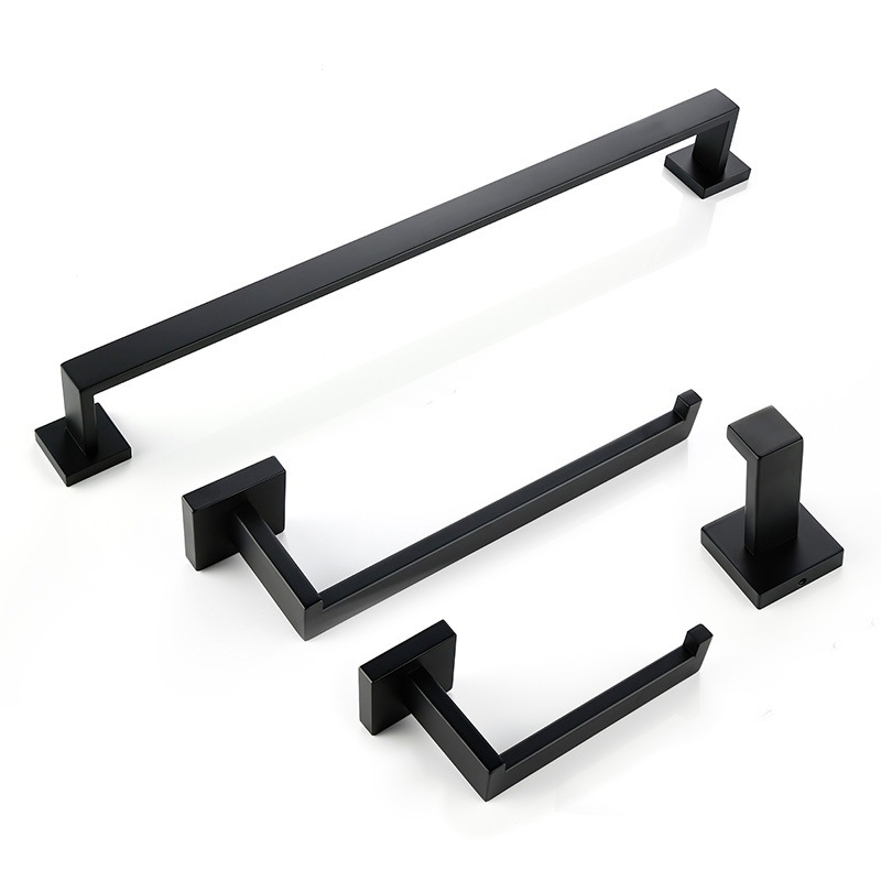 304 Stainless Steel Bathroom Accessories Sets Wall Mount Square Set for Hotel Am02