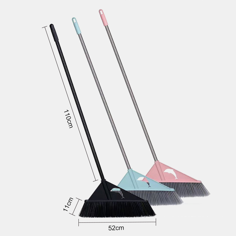 Heavy-Duty Outdoor Broom Long Handle Stiff Bristle Angle Broom Garden Broom